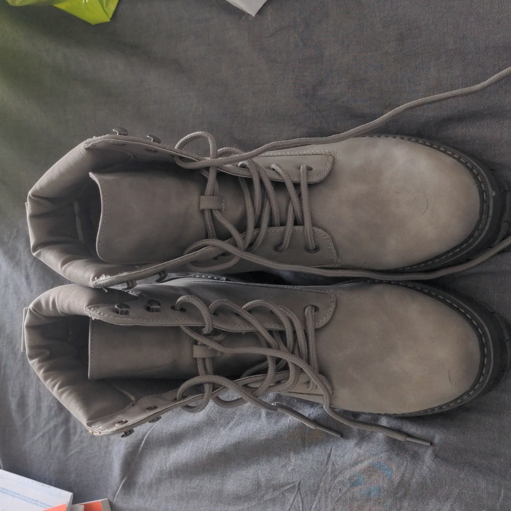 Gray Combat boots